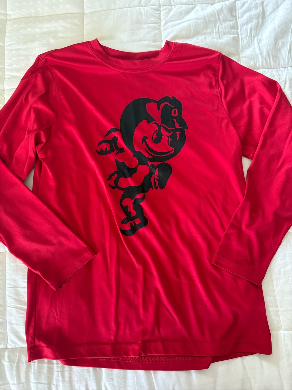 Red Long-Sleeve Graphic Men’s Shirt - Unbranded